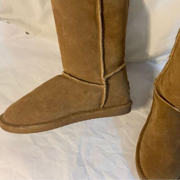 Bjorndal Women Size 8 Mid Calf Boots Sheepskin Lined Leather Tan Fall Winter - Picture 8 of 15